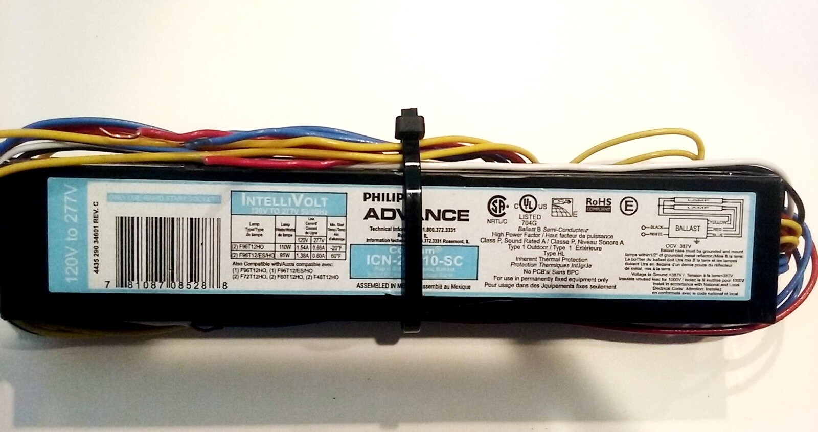 Philips Advance ICN2S110SC Centium Electric Ballast, 120277 V 50/60