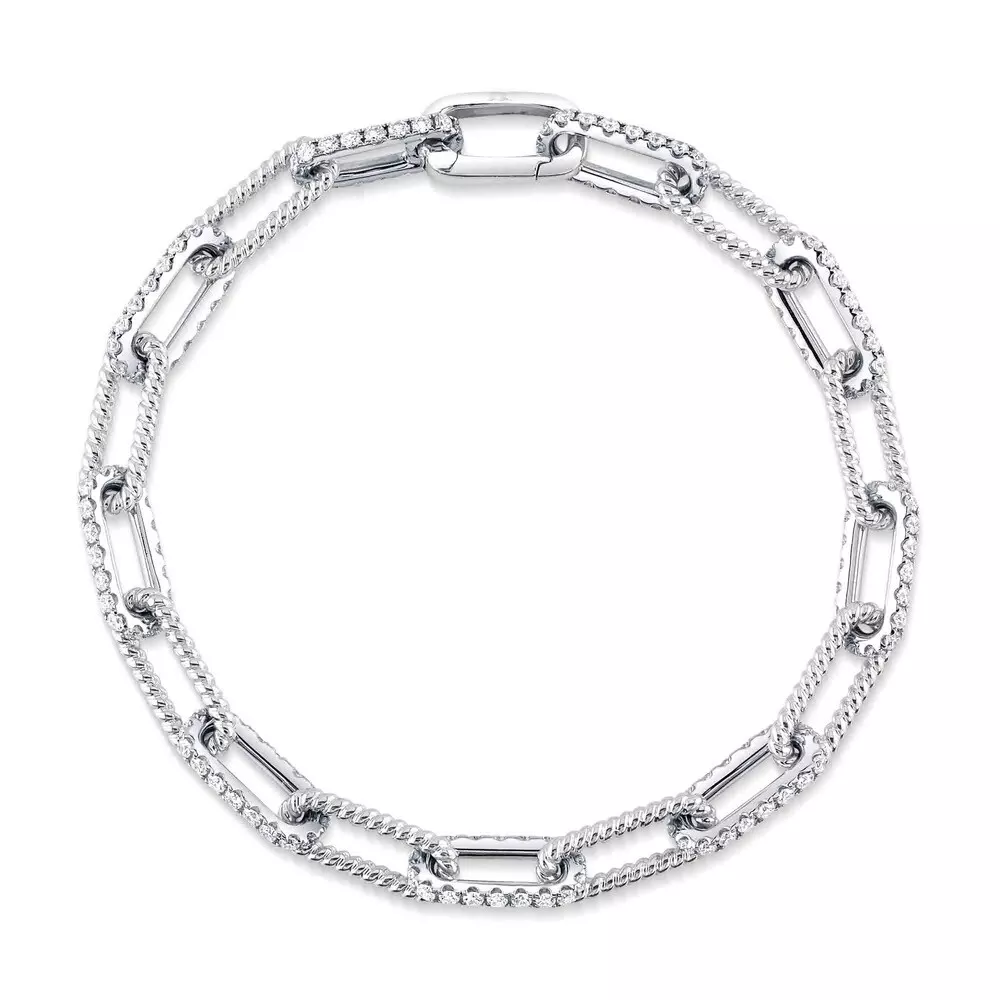 White gold on sale link bracelet
