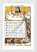 Ride A Cock Horse Nursery Rhyme - c.1950s Cutting / Print
