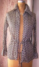VINTAGE 1980 BEACH LONG SLEEVE TOP COVER UP  TIE ILGWU SZ S SEE MEASUREMENTS E