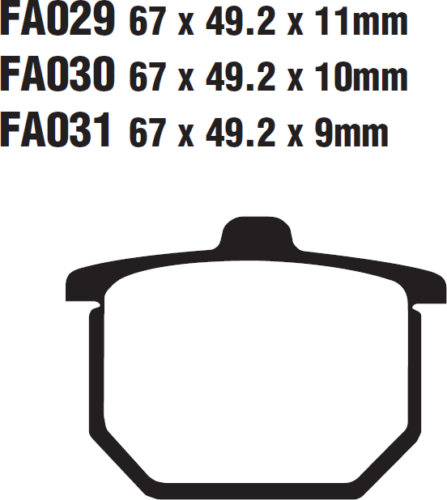 EBC/FA031 Brake Pads for Honda CB750 F2/FZ/FA/FB, CB900 FZ/FA, CBX1000Z - Picture 2 of 2