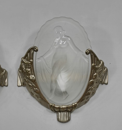 CHERRIER & MULLER FRÈRES : pair of French art deco wall sconces 1930 France - Picture 4 of 11