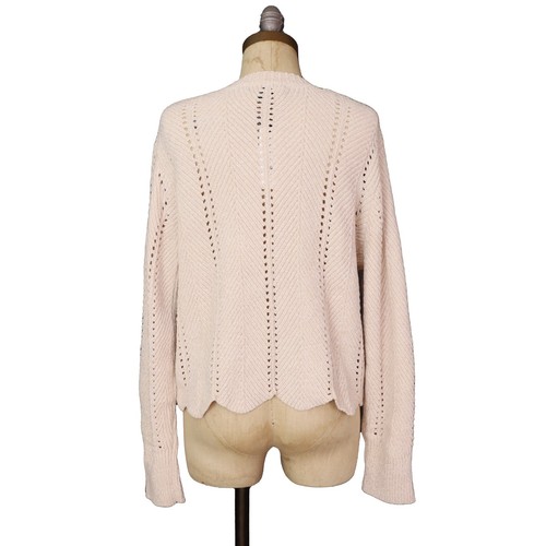 MICHAEL STARS Lakin Crop Pullover Sweater LP Petite Chalk Ivory NEW Tag B60 - Picture 3 of 6