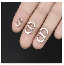 3PCS Titanium S Carabiner Clips Small Dual Snap Hook Spring Clasps Keychain