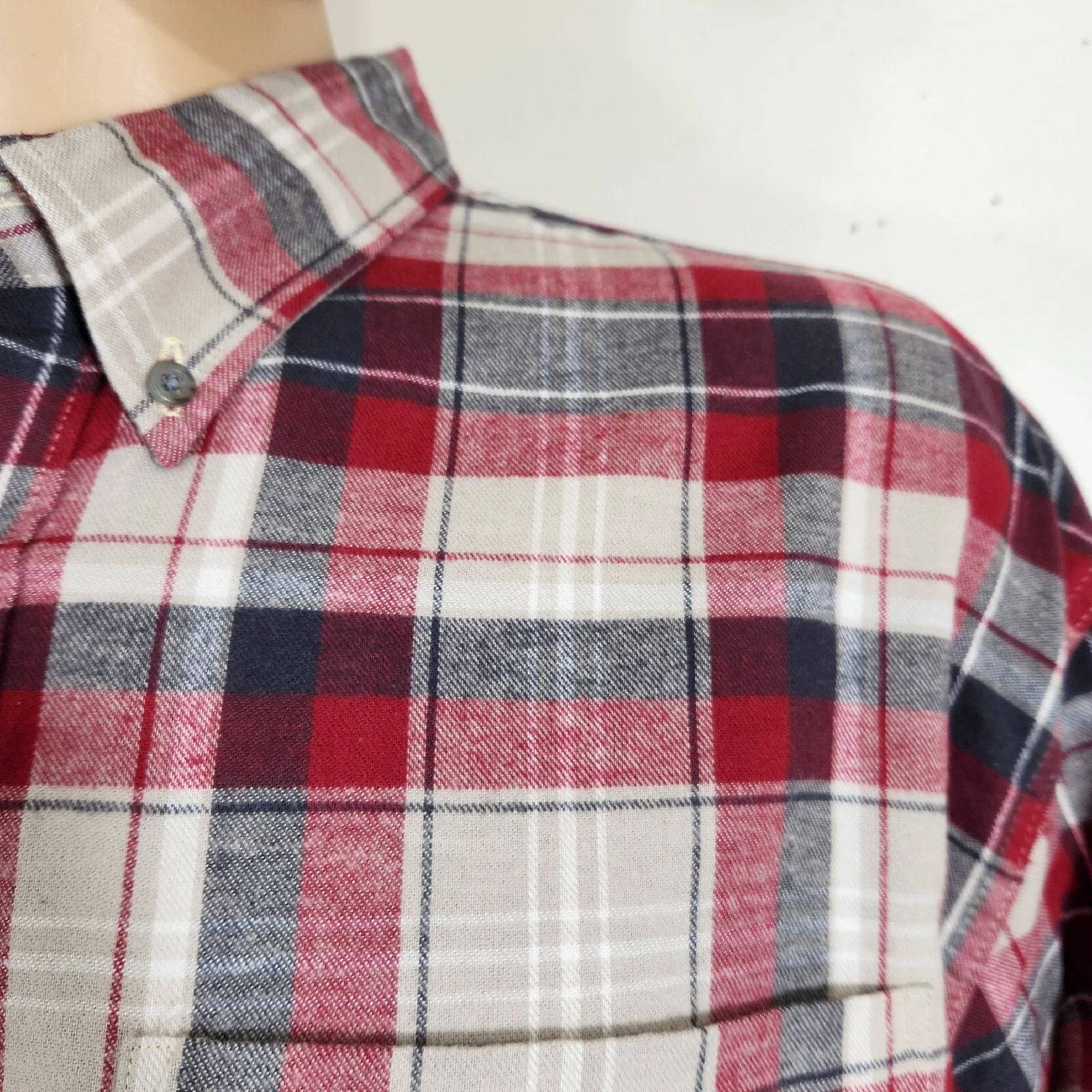 North Country Mens Shirt Size XXL Long-Sleeve Flannel Gray Red button up NWT 16