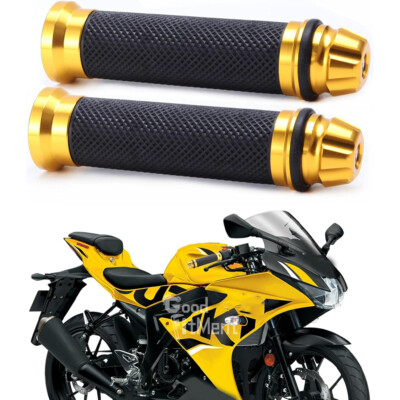 22mm+25mm 7/8''+1'' Universal Motorrad Chopper Bobber Lenkergriffe Handgriffe Gold