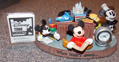 Disney Timeworks When Walt s Away Mickey Mouse Figurine Clock Brand New In Box