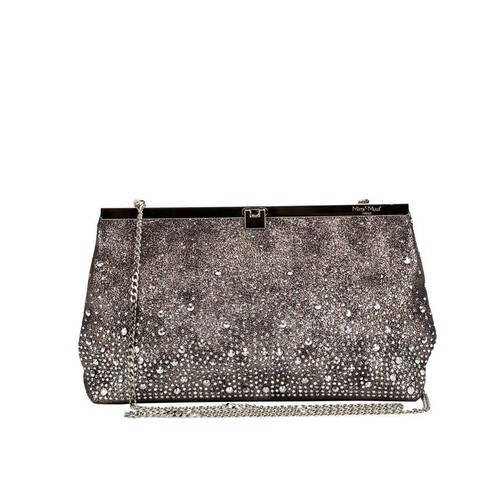 POCHETTE BUSTA CLUTCH grigio canna di fucile MIMI MUA STRASS CON TRACOLLA |  eBay