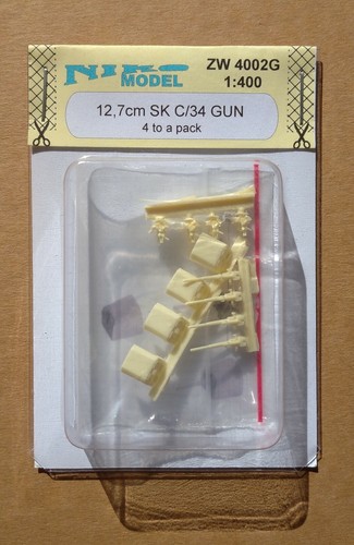 Żywiczny model niemieckich dział okrętowych 12,7cm w skali 1/400 firmy NIKOModel - Zdjęcie 2 z 2