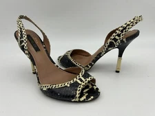 RACHEL ZOE Adorable Snake Slingback Peep Toe Pumps Sandals Size 6