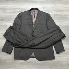 Brooks Brothers 2 Piece Suit Dark Brown Italian Wool Bend - Size 46L / 34x30