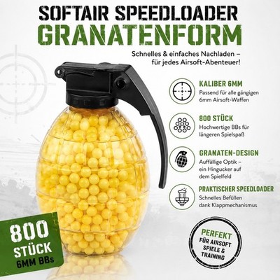NEU Munitionsspender 800 Schuss für Softair Pistolen Waffen 6mm Kaliber BBs