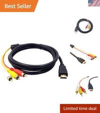 High-Quality 3 RCA to HDMI Cable, 72  - Plug  Play for Gaming and Entertainment