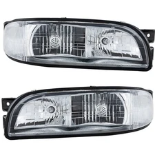 Driver and Passenger Side Headlight For Buick LeSabre 1997-1999 Halogen w/ Bulbs
