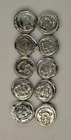Lot of 10 +1 Bonus - 1 Gram Round Barter Buttons - Fractional silver -.999 Fine