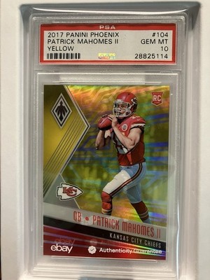 Panini 2017 Phoenix Patrick Mahomes II #104 Yellow 16/75 (RC) PSA 10