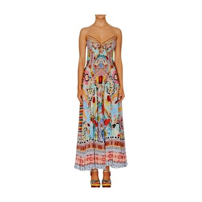 Camilla Long Dress w/ Tie Front | Close to My Heart print, Silk, Midi, Hand  Made | eBay