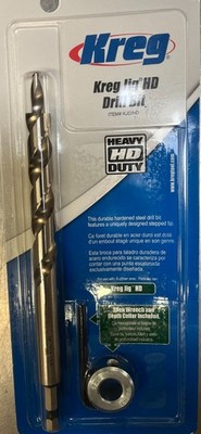 Kreg Jig HD Stepped Tip Drill Bit w Depth Collar & Wrench KJD/HD Made in USA