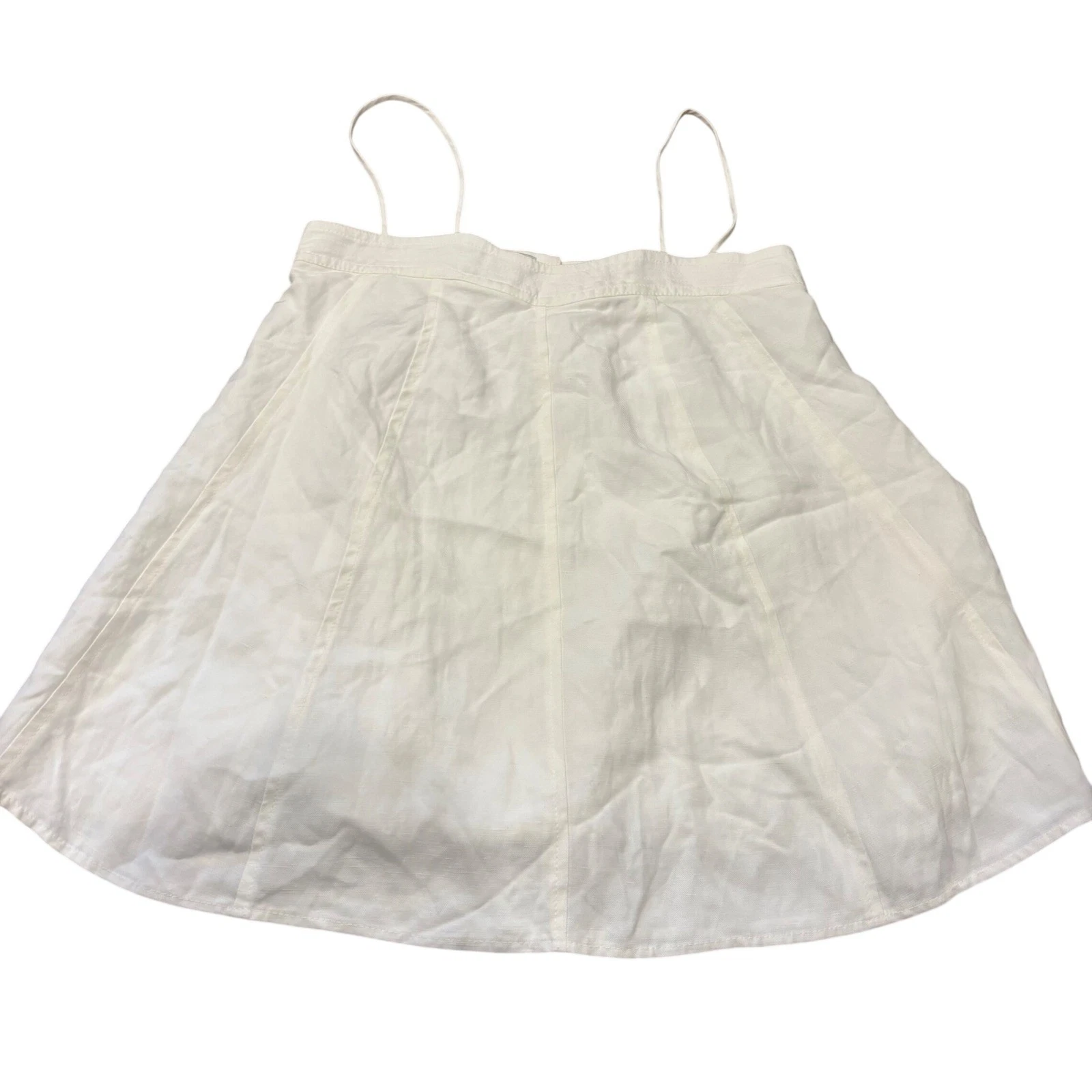 White Linen Blend Boho Cottagecore babydoll with Spaghetti Straps Size 1
Opens in a new window or ta