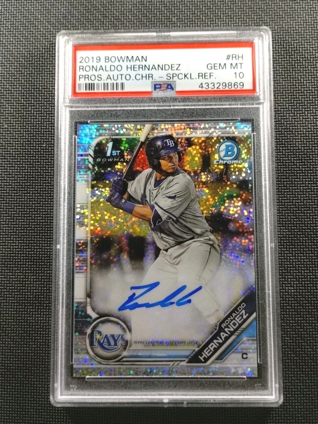 Ronaldo Hernandez 2019 Bowman Chrome 1st Speckle Refractor Auto /299 PSA 10