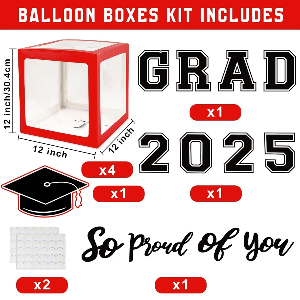 Graduation Decorations Class of 2025 - Red and Black Graduation Decorations -... - Image 2 of 4