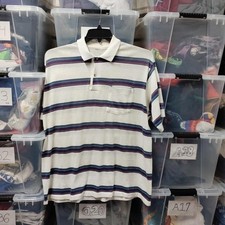 Vtg 80s/90s Stripped Polo Soft Thin 21x27 Large Some Wear A317