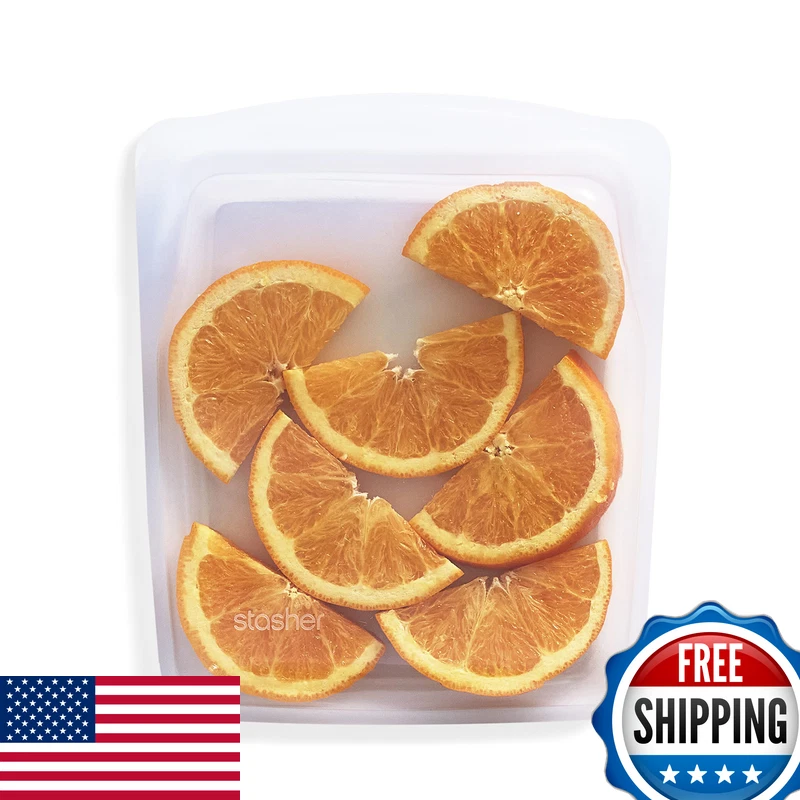 Stasher Silicone Reusable Storage Bag Quart Bag Reusable Freezer Bag Microwave