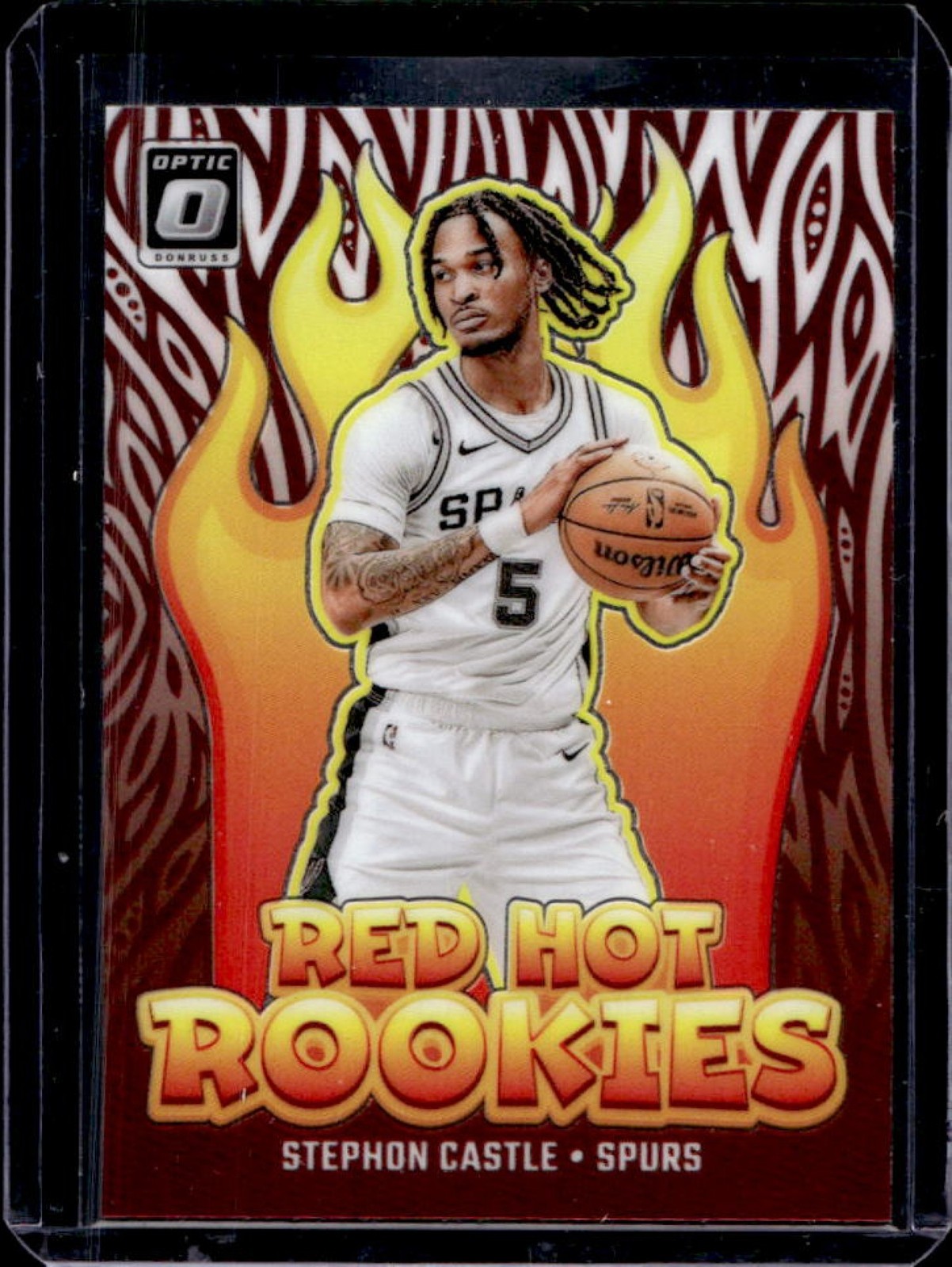 2024-25 Panini Donruss Optic Stephon Castle Red Hot Rookies Rookie RC #13 Spurs