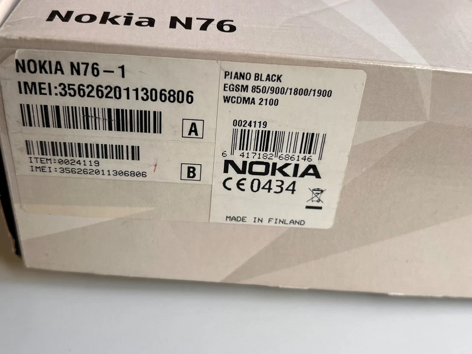 Genuine Nokia N76 – Complete Boxed Set – Original Dealer Invoice – Ultra Rare - Image 3 of 4