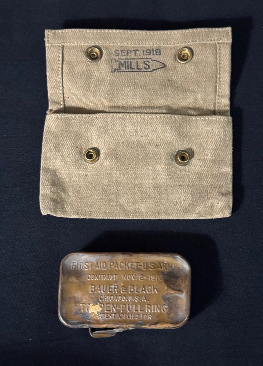 WWI US ARMY M1910 MEDIC FIRST AID BANDAGE CARRY POUCH SEPT 1918
