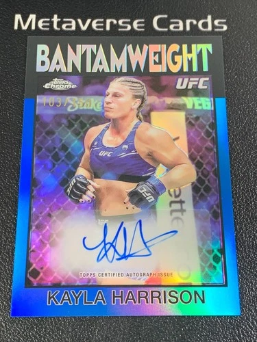 2026 Topps Chrome UFC 1986 Topps Kayla Harrison Auto Blue Refractor /150