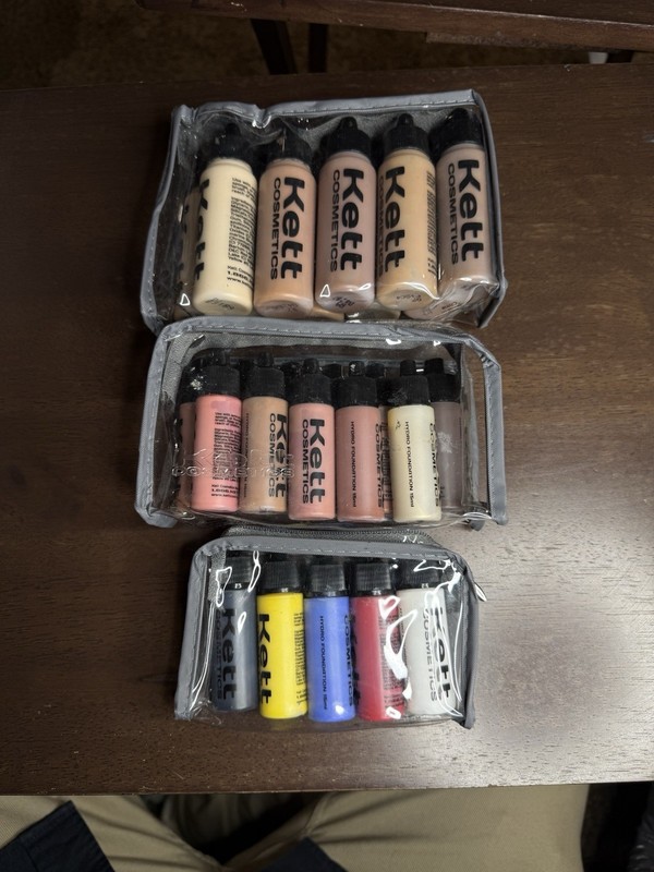 Kett Cosmetics Hydro Foundation Airbrush Makeup Lot 26 Bottles Mixed Shades