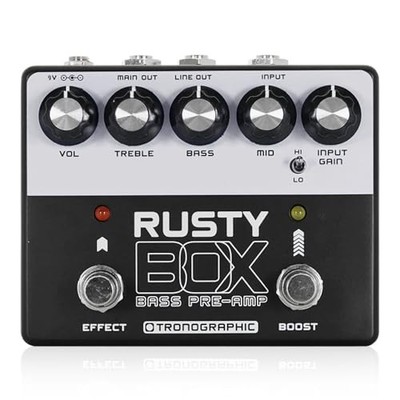 ベース Tronographic Rusty Box bass preamp Tronographic Rusty Box Bass Preamp Pedal Black Effect Pedal High