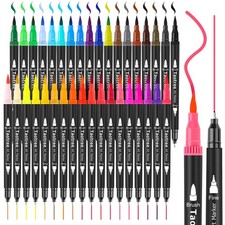 36 Colors Dual Tip Art Markers Pens for Adult Coloring Books, Artist Fine  B...
