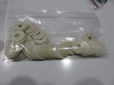 67 Vintage Catalin Celluloid White Mah Jongg Mahjong Betting Coin Round Hole