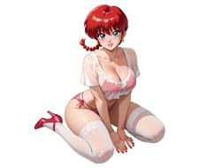 2054 Ranma-Chan Sticker, Made In USA, Laminated, Waifu, Ginger, Curvy