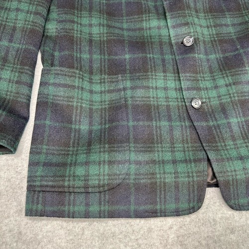 Tommy Hilfiger Men's Plaid Sport Coat Wool Blazer - Blue Green Large 40R - Picture 2 of 14