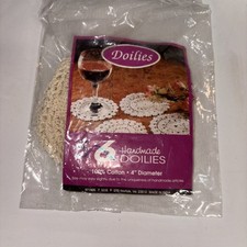Vintage Cottage, Core Handmade Cotton Doilies 4" Round Coasters 100 Cotton