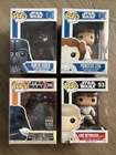 Lot Of 4 Star Wars Funko Pop Vinyl Figures Darth Vader Luke Leia
