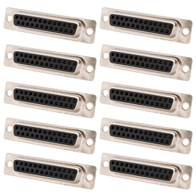 10x DB25 D-SUB 25 Pin Female Jack Crimp Pin Type Connector Cup Socket Assembly