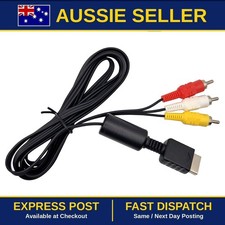 PS1 PS2 PS3 AV Cable Composite RCA Lead 1.8m Audio Video for PlayStation New
