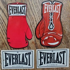RARO Lote De Colección (4) Etiquetas de Cuerda de Boxeo Everlast de Artículos Ropa de EE. UU. BONITOS Anuncios