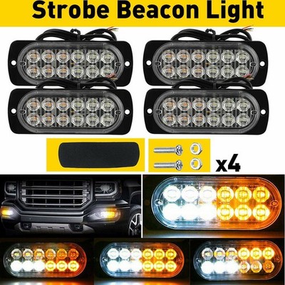 Car 12 LED Strobe  Lamps Surface Mount Flashing Lights For Truck Pickup US