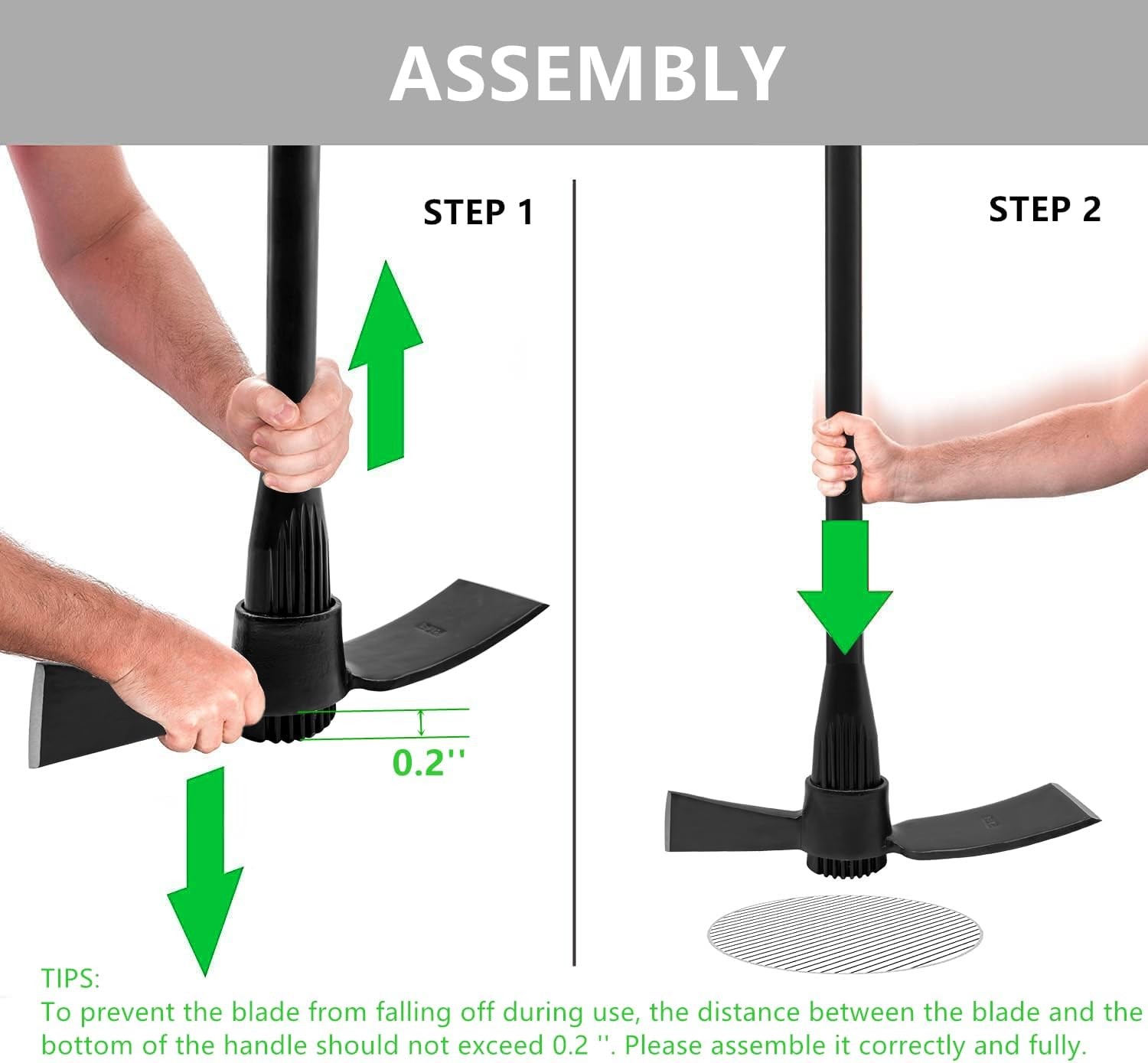 Garden Pick Cutter Mattock, 36" Heavy Duty Axe with Forged Heat black 