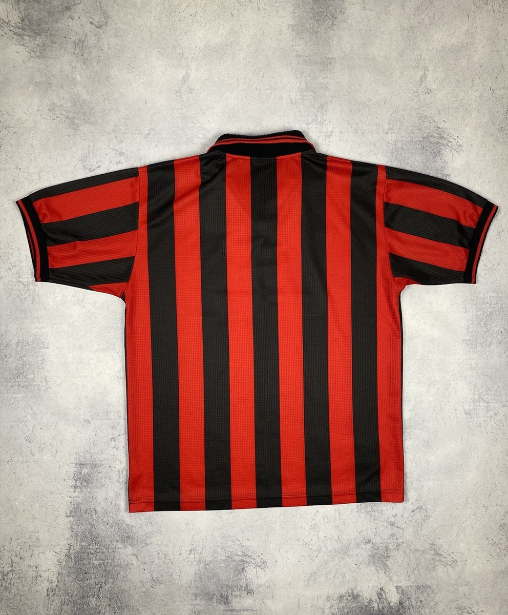 Lotto AC Milan 1997-98 Vintage Soccer Jersey Shirt XL Retro