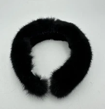 Surell~Women's~Black Mink Fur Headband~One Size