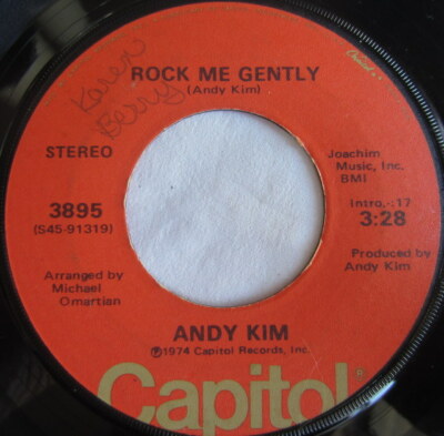 Andy Kim    Rock Me Gently, Vinyl, 45rpm, 1974, Very Good condition