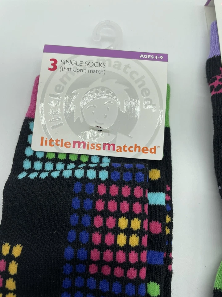 Little Miss Matched Socks Three miss matched socks set of 2 Ages 4-9 - Image 3 of 4