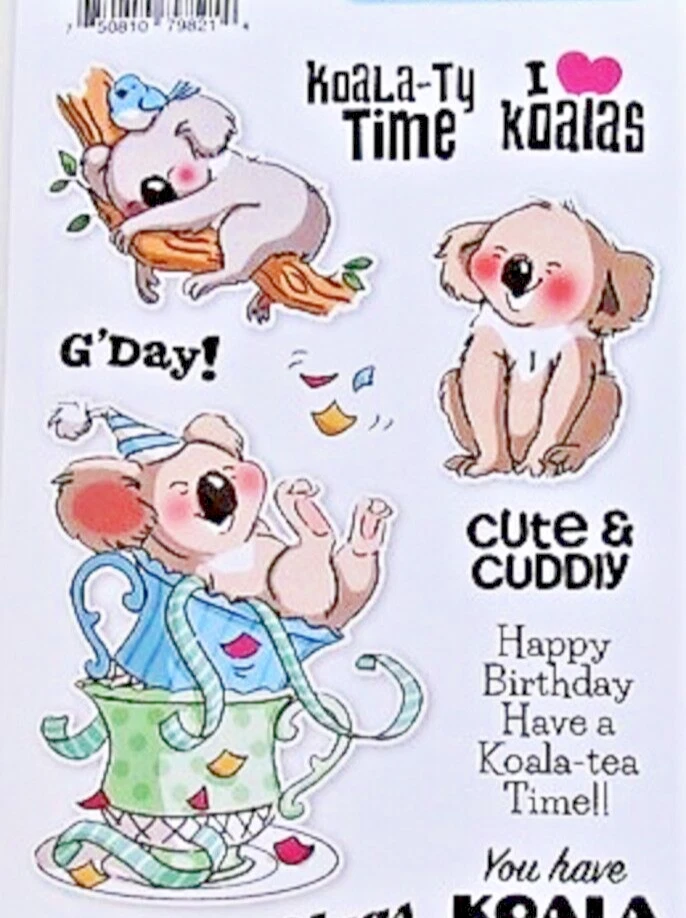 Juego de estampillas acrílicas transparentes Koalas Art Impressions Koala Bear 5386 ¡NUEVO! Foto 2 de 4