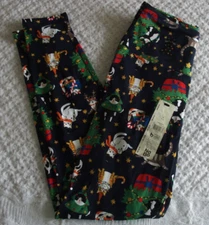 Junior Ladies Holiday Cat Leggings XS (0-2) Cotton Blend NEW NWT No Boundaries